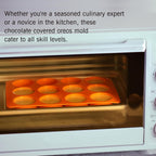 2PCS Silicone Oreo Molds, LCCOWOT 12 Cavity Cookie Chocolate Round Silicone Mold, Baking Mold for Chocolate, Oreo, Cookie, Cany, Mini Cake, Dishwasher Safe (Orange+Blue)