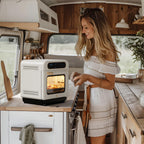 CIARRA 8 w 1 Air Fryer Steam Oven Countertop, 12L Mini Toaster Oven z parą, szybka para, Air Fry, pieczenie parowe, czyszczenie parą, pieczenie, suszenie, fermentacja, biały