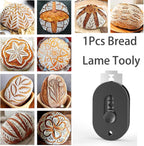Extractable & Magnetic Bread Lame Dough Scoring Tool - Professional Sourdough Scoring Tool - Sourdough Bread Baking & Bread Scoring Tool - Scoring Patterns booklet & 5 Razor Blades（Black)