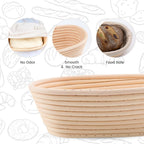 Bread Proofing Baskets Set of 2 10 inch Oval Shaped Dough Proofing Bowls w/Liners Perfect for Professional & Home Sourdough Bread Baking