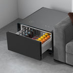 Smart Coffee Table with Fridge, Smart Coffee Table with Wireless Charging Station, Temperature Control, Power Socket, USB Ports, Outlet Protection and Induction Light, Fridge Coffee Table, Black