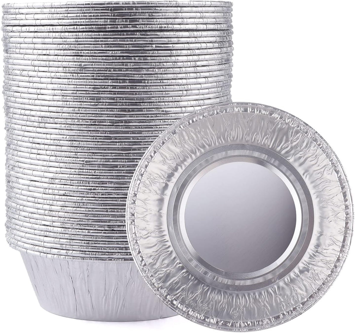 4 Inch Aluminum Foil Mini Pie Pans 50Pcs - Disposable Small Mini Pie Tins Pot Pie Tins For Bakeries, Cafes, Restaurants - Durable Mini Tart Pans for Pie, Fruit Tarts, Quiche (50, 4 Inch)