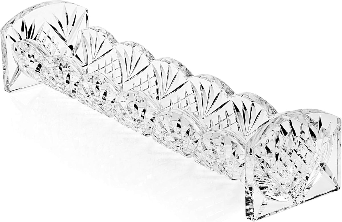 Godinger Dublin Cracker Tray, Snack Dish, Crystal Serving Tray for Crackers, Appetizers, Snacks & Entertaining