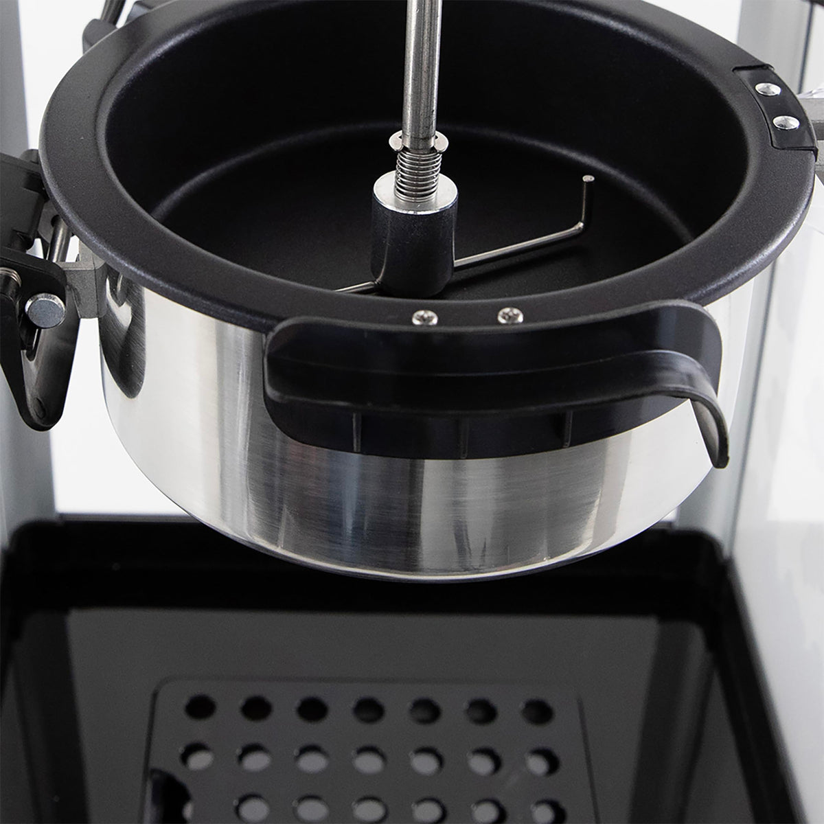 West Bend Stir Crazy Movie Theater Popcorn Popper, wykwintna maszyna do popcornu z nieprzywierającym czajnikiem i łyżką do popcornu do maszyny do popcornu, 4 Qt., czerwona