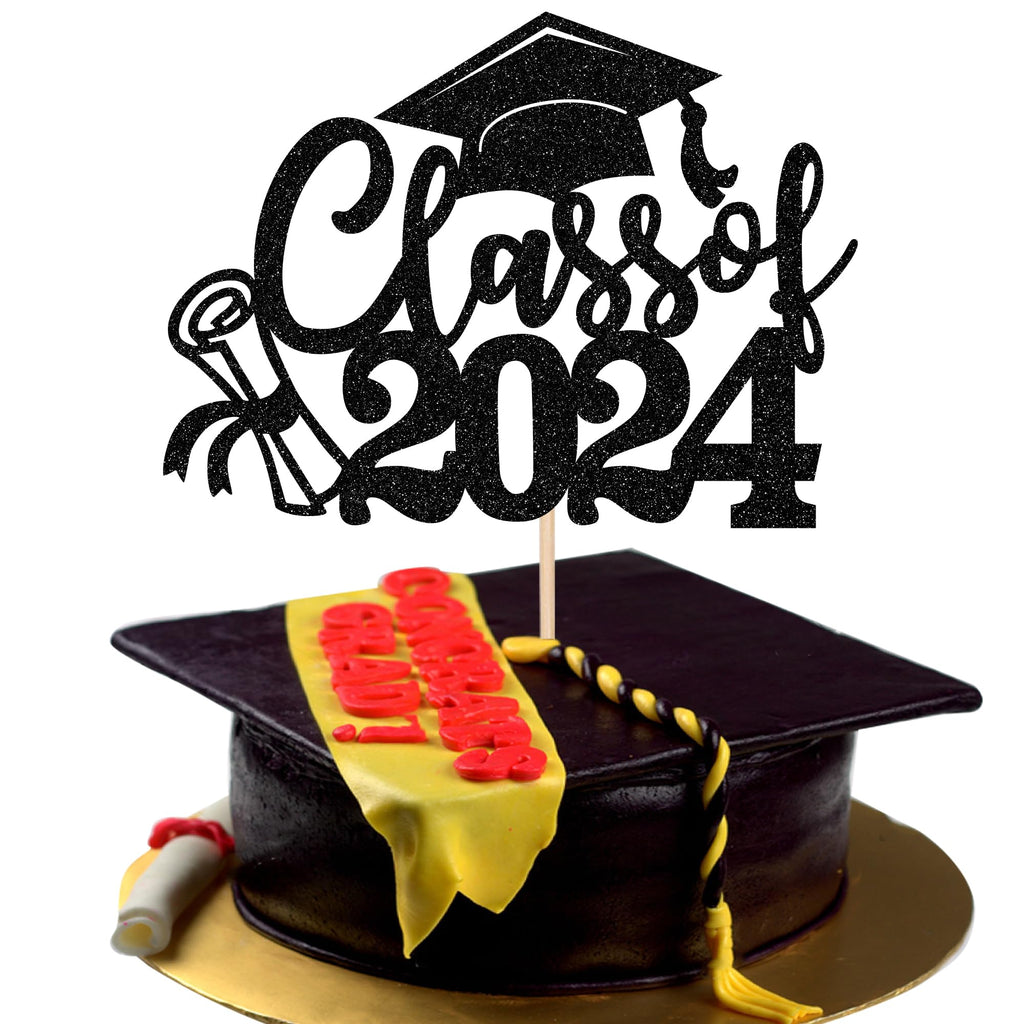 24 PCS 2025 Graduation Cupcake Toppers Glitter Diploma Congrats Grad Cap Cupcake Picks Class of 2025 Cake Decorations for 2025 Graduation Theme Party Supplies Pink