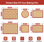 Silicone Baking Mat Set of 6, Easy Clean & Non-Stick Food Grade Reusable Baking Mat, Silicon Baking Mats Oven Liner Sheet, Round & Square Cake Mat, Pastry Board Rolling Dough Mats for Macaron Cookie