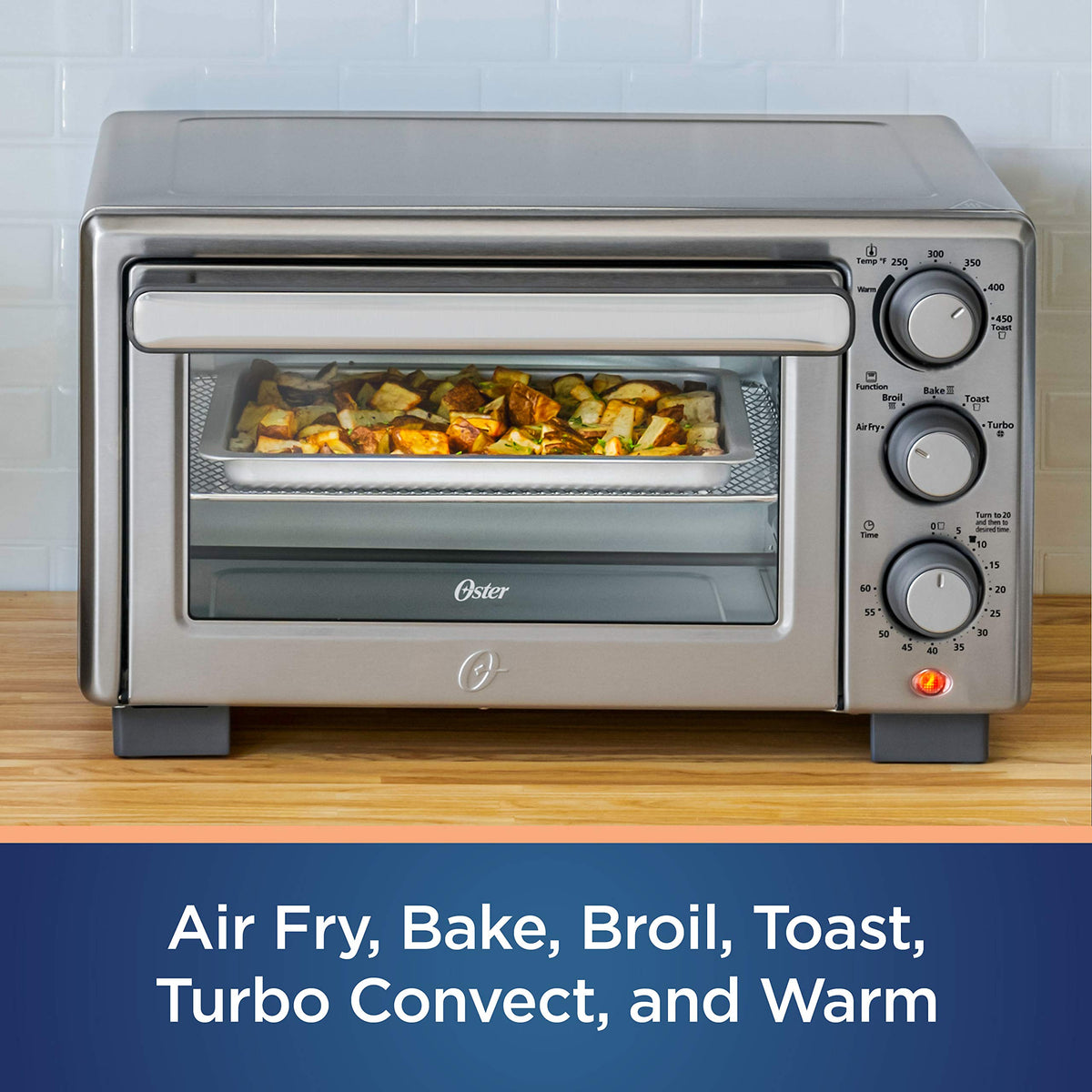 Oster Compact Countertop Oven With Air Fryer, Stainless Steel