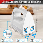 Lord Eagle Hand Mixer Electric 400W, 5 Speed handheld Mixer, 5 Stainless Steel Accessories for Baking Cake Egg Cream Food Beater, Turbo Boost/Self-Control Speed + Eject Button (White)