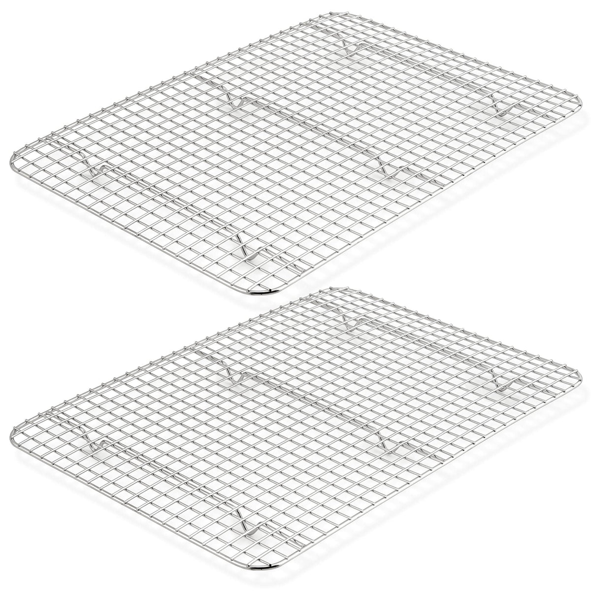 TeamFar Mini Cooling Rack Set of 2, Stainless Steel 8.75’’ x 6.25’’ Toaster Oven Grid Rack for Baking Roasting Broiling Grilling, Bakeable Rack for Cookies, Non-Toxic & Heavy Duty, Dishwasher Safe