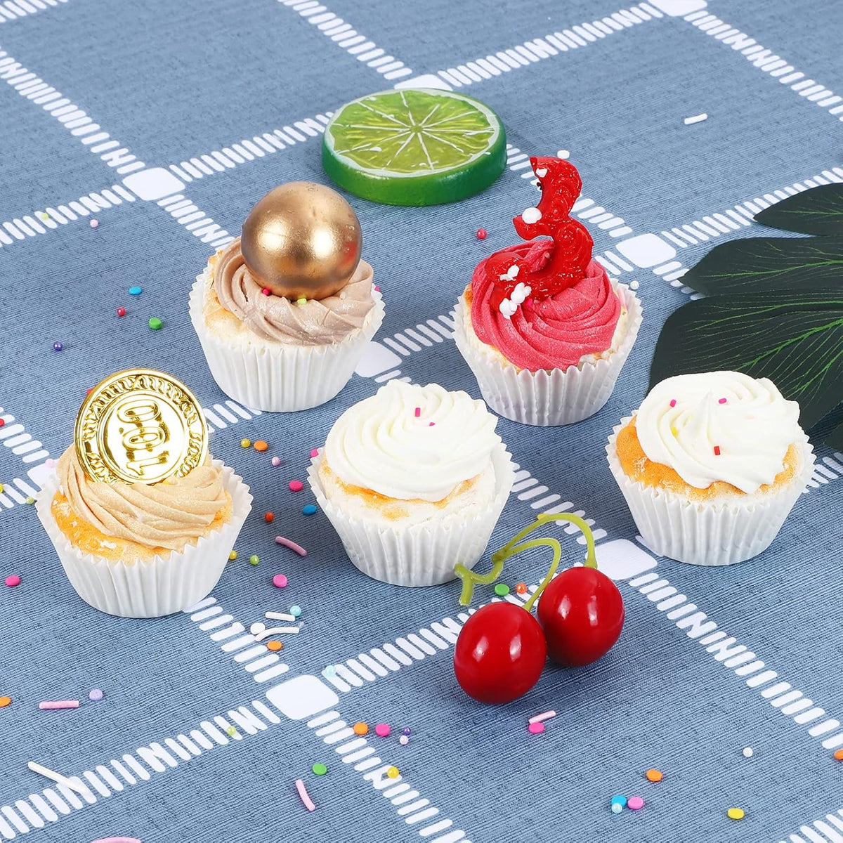 Caperci 500 Count Mini Cupcake Liners White Muffin Liners Greaseproof No Smell Small Cupcake Wrappers Baking Cups