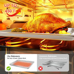 Half Sheet Pans with Rack Set, 18 Inch Commercial Quality Baking Sheet Pan Set, Natural Aluminum Cookie Sheet, Warp Resistant Nonstick Thick Cookie Tray Pans for Baking, Roasting