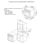 Empava 24" Single Gas Wall Oven with Bake Broil Rotisserie Functions with Mechanical Controls and Built-in Timer and Convection Fan in Stainless Steel