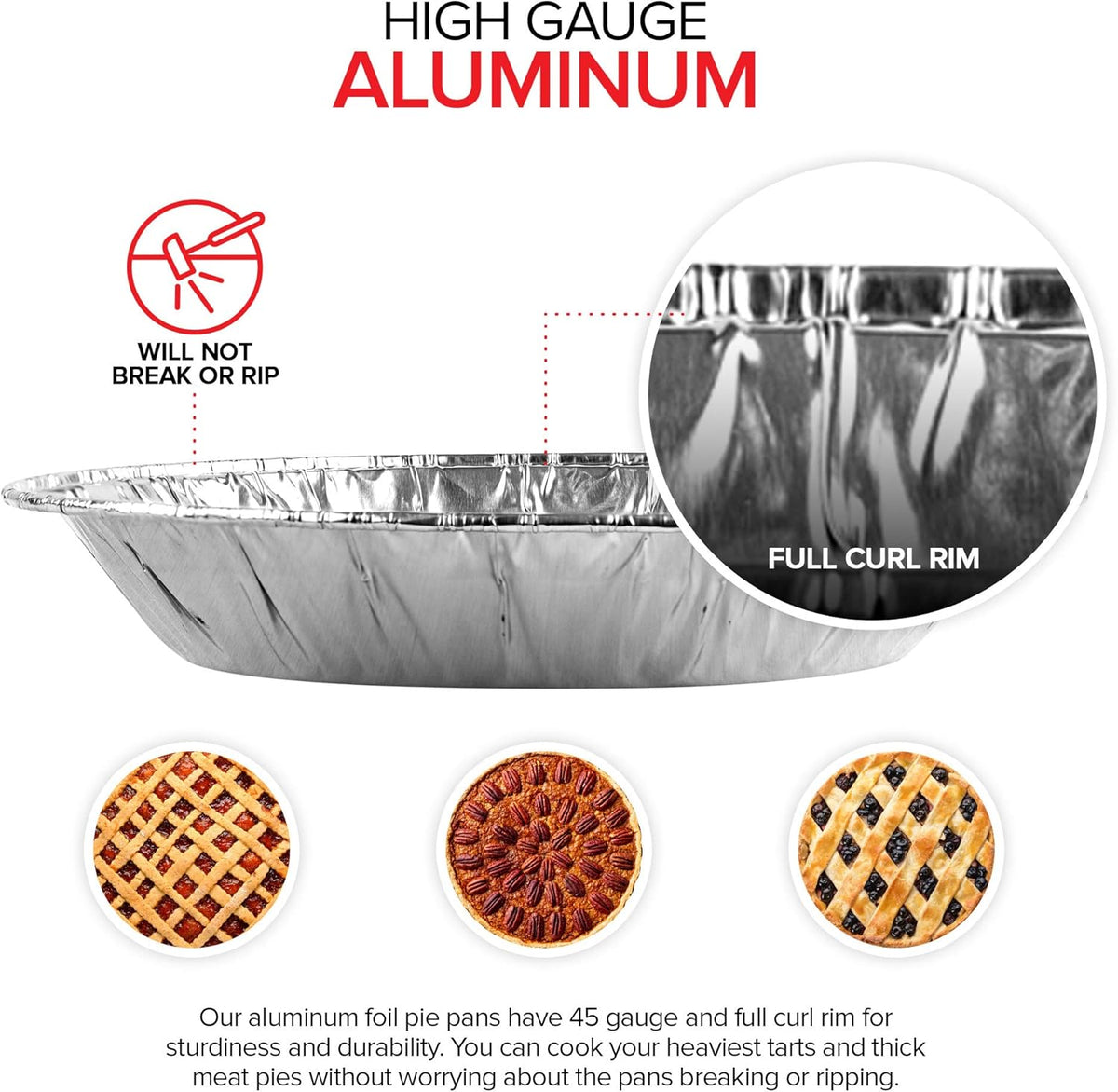 Stock Your Home 6 Inch Aluminum Foil Pie Pans (50 Count) – Disposable & Recyclable Mini Tins for Bakeries, Cafes, Restaurants – Durable Pans for Baking, Fruit Tarts, and Quiche