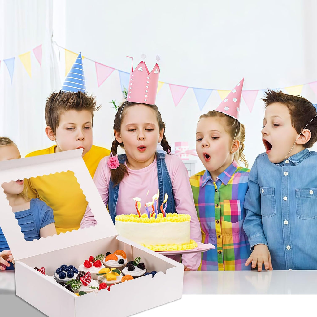 12 Count Cupcake Boxes, 4PCS Cupcake Container with Window, Food Grade Cupcake Holder for Birthday Holiday Party, Bakery Supplies for Cupcakes, Desserts, and More