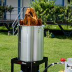 OuterMust 30 QT. Zestaw do smażenia indyka 50 000 BTU Carb Boil Pot z koszykiem i palnikiem, idealny do gotowania indyka, raków, krabów
