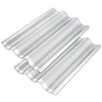 Stainless Steel French Baguette Bread Pan, Perforated Loaf Pans for Baking 15"x10", 3 Waves Toaster Oven Baking Tray (1 Pack)
