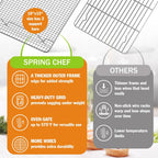 Spring Chef 10" x 15" Stainless Steel Cooling Racks for Baking - Oven Safe - Cookie Racks for Cooling Cookies - Fits Jelly Roll Pan - Perfect for Grilling, Roasting, Cooking, Drying - Set of 2