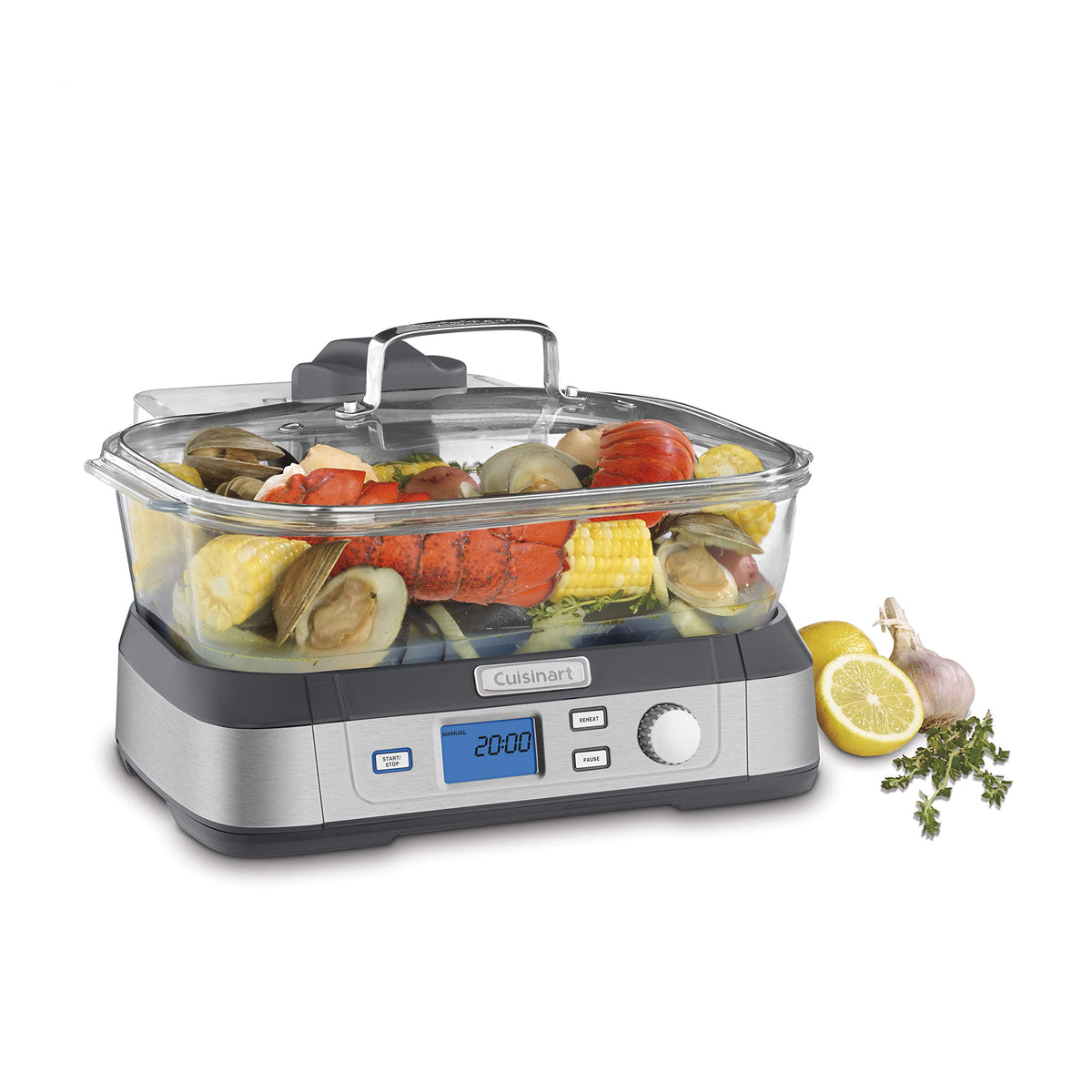Цифрова скляна пароварка Cuisinart STM-1000 Cook Fresh, один розмір, нержавіюча сталь