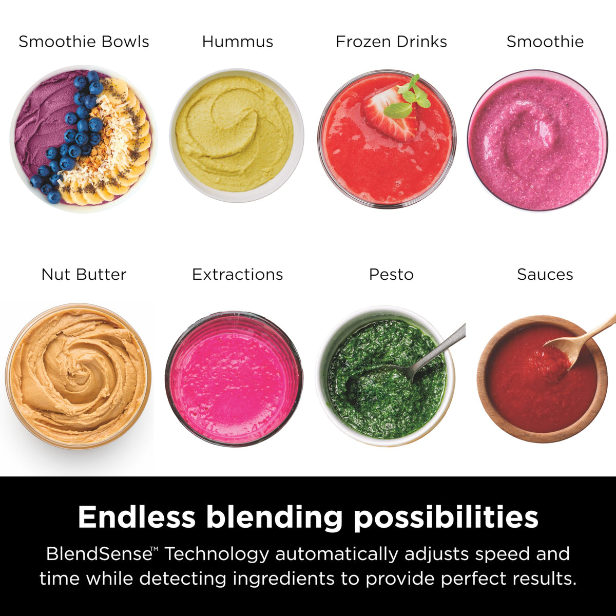 Ninja TB201 Detect Power Blender Pro, BlendSense Technology, For Smoothies, Shakes & More, 1800 Peak Watts, 72 oz. Pitcher, Blender, Black