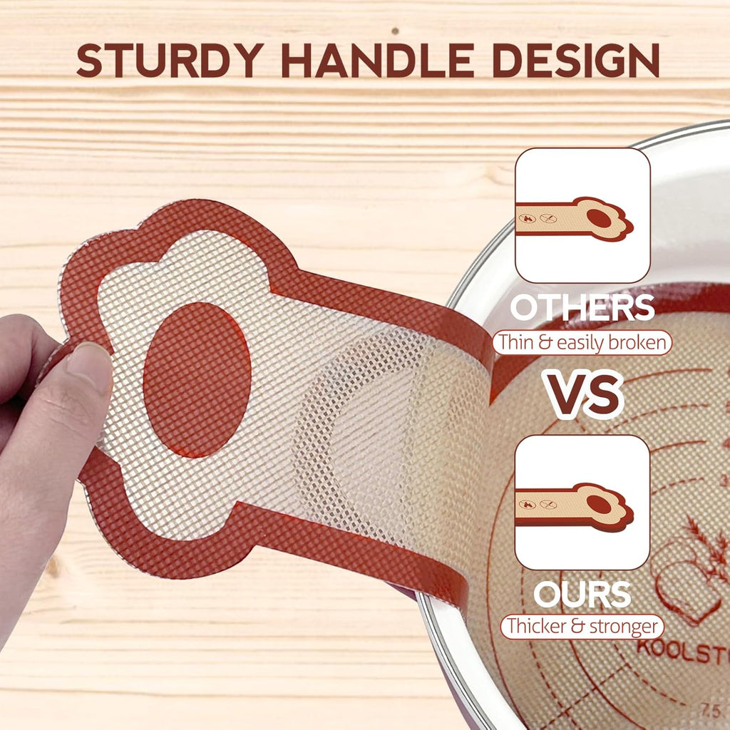 Silicone Bread Sling, 2 Pack Non-Stick & Easy to Clean Reusable Bread Sling for Dutch Oven with Cute Long Handles, Easy and Stable to Transfer Sourdough Bread