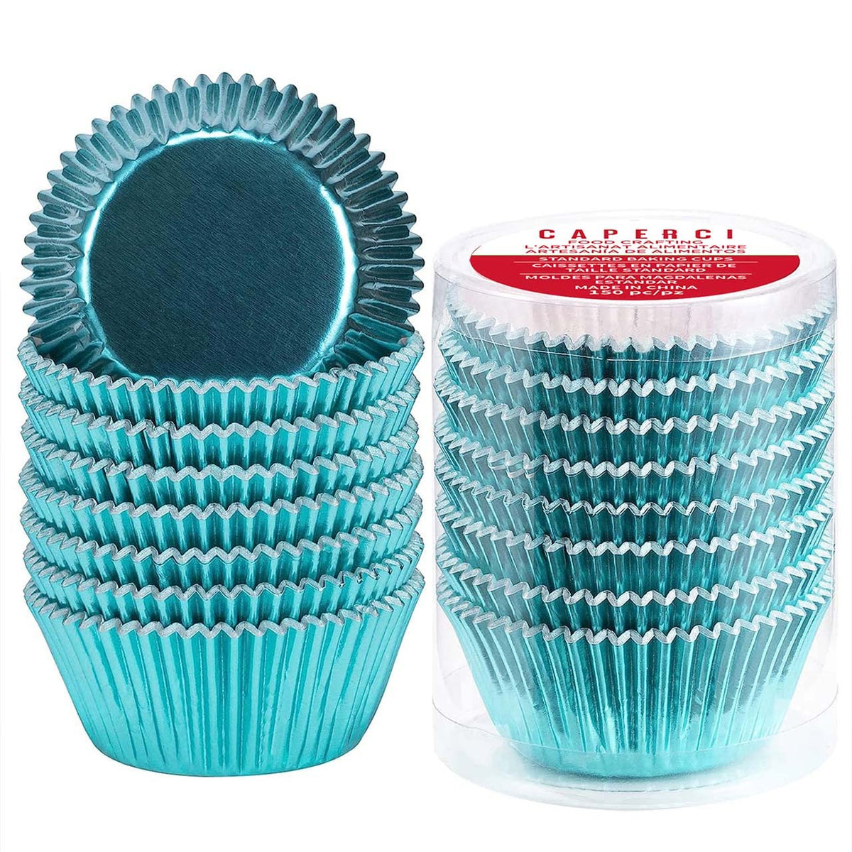 Caperci Standard Cupcake Liners Gold Foil Muffin Baking Cups 150-Pack - Premium Greaseproof & Sturdy Cupcake Papers