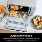 Ninja Double Stack XL Countertop Oven & Air Fryer, 12-in-1, Flexdoor, FlavorSeal, SMART FINISH with DualZone Technology, Countertop Oven, Air Fryer, Bake, Broil, Reheat, Pizza, Stainless Steel, DCT601