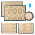 Silicone Baking Mat, Katbite Large Baking Mat Set of 3-2 Half Sheets Mats (11 5/8" x 16 1/2") + 1 Quarter Baking Sheets, Reusable & Nonstick Bakeware Mats for Cookies, Macarons, Bread and Pastry