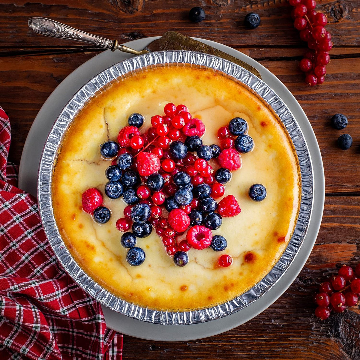 NoCry Premium Disposable Pie Pans (50 Pack) — 9 Inch Foil Aluminum Tins with Full Curl Lip for Baking Delicious Tarts or Crispy Pastry Crusts — Lightweight Yet Sturdy — Even Heat Distribution