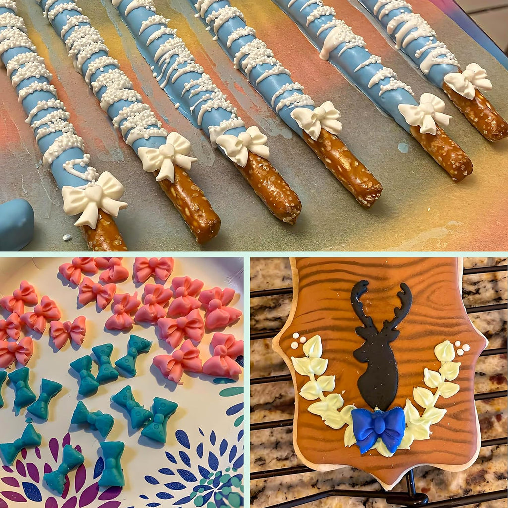 YunKo W0770 8 Mini Bows Silicone Fondant Molds Chocolate Sugar Candy Cake Pop Bow Craft Molds DIY Cake Decorating