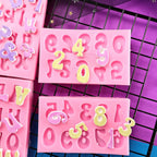 Letters Molds and Numbers Molds, Silicone Fondant Mold Chocolate Molds, 0-9 Number and 26 Letters Silicone Molds for Baking Desserts and Cake Decoration (4 pack)