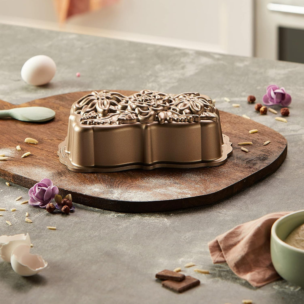 Nordic Ware Wildflower Loaf Pan, 6-Cup, Toffee