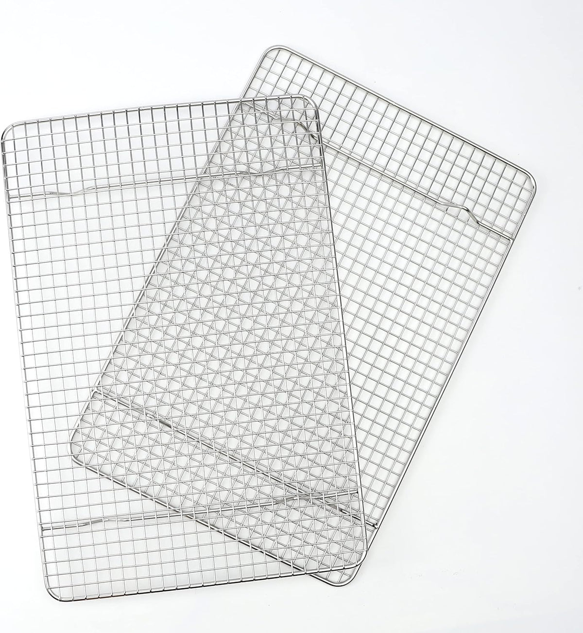 Spring Chef 10" x 15" Stainless Steel Cooling Racks for Baking - Oven Safe - Cookie Racks for Cooling Cookies - Fits Jelly Roll Pan - Perfect for Grilling, Roasting, Cooking, Drying - Set of 2