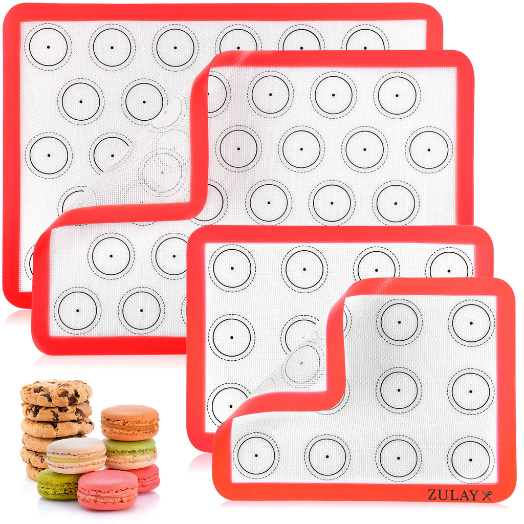 Zulay Kitchen 16.5"x11.6" 2-Pack Silicone Baking Mat - Reusable Nonstick Baking Sheet - Dark Gray