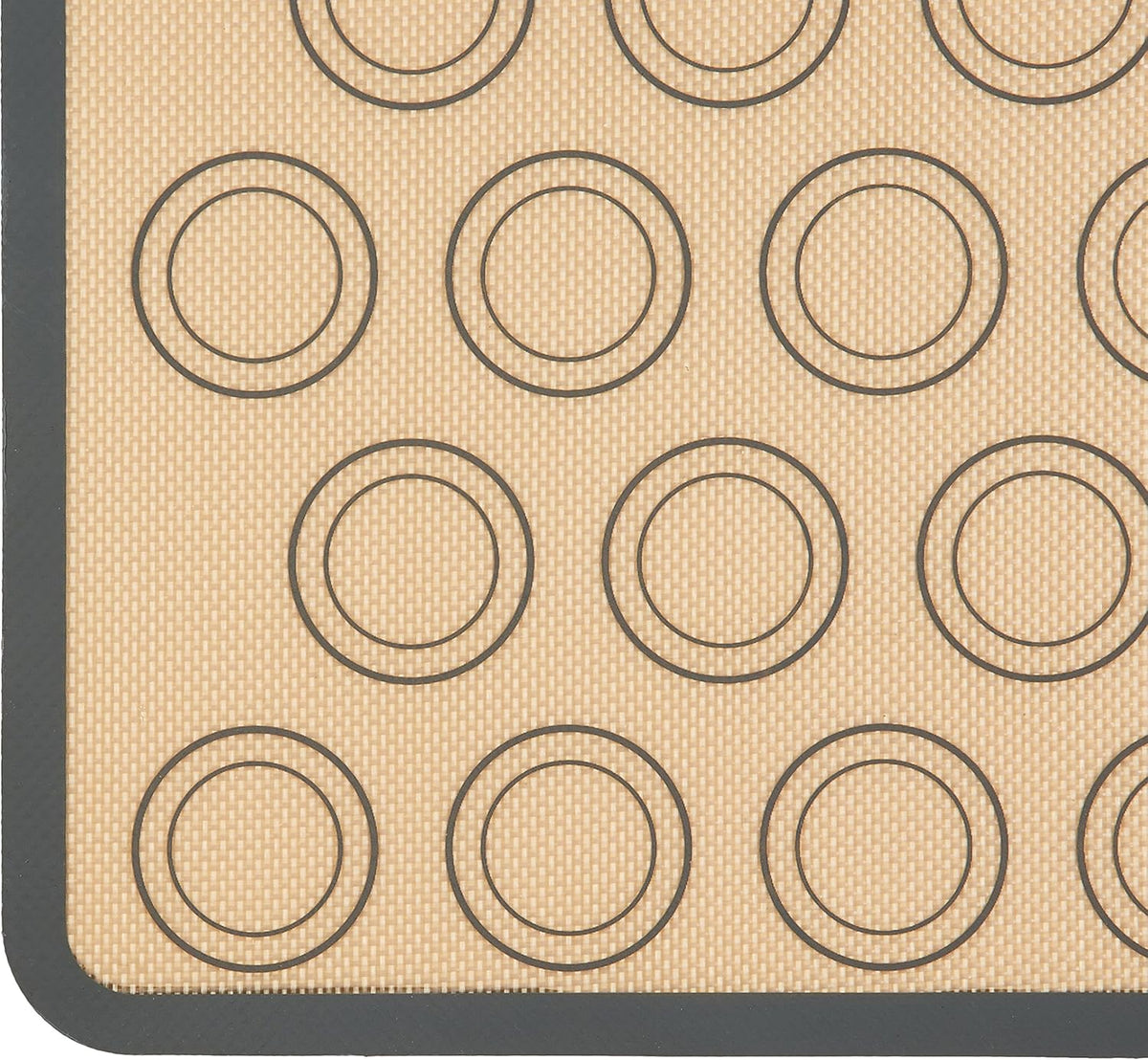 Amazon Basics Silicone Baking Mat for Macarons, Non-Stick, Food Safe, 16.5" x 11.6", Beige/Gray, Pack of 2
