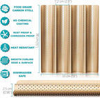 Anaeat 2 Pack Nonstick Perforated French Bread Baking Pan, 15"X 13" Premium Toast Mold for 4 Loaves Baguettes, French & Italian Bread Trays for Baking Loaf Bread, Ventilation & Heat Resistant (Gloden)