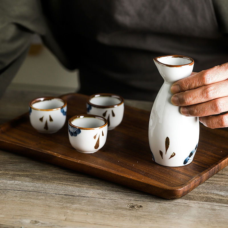 Antique Ceramic Wine Dispenser Cup Sake Kettle Set - Walfos® Kitchenware