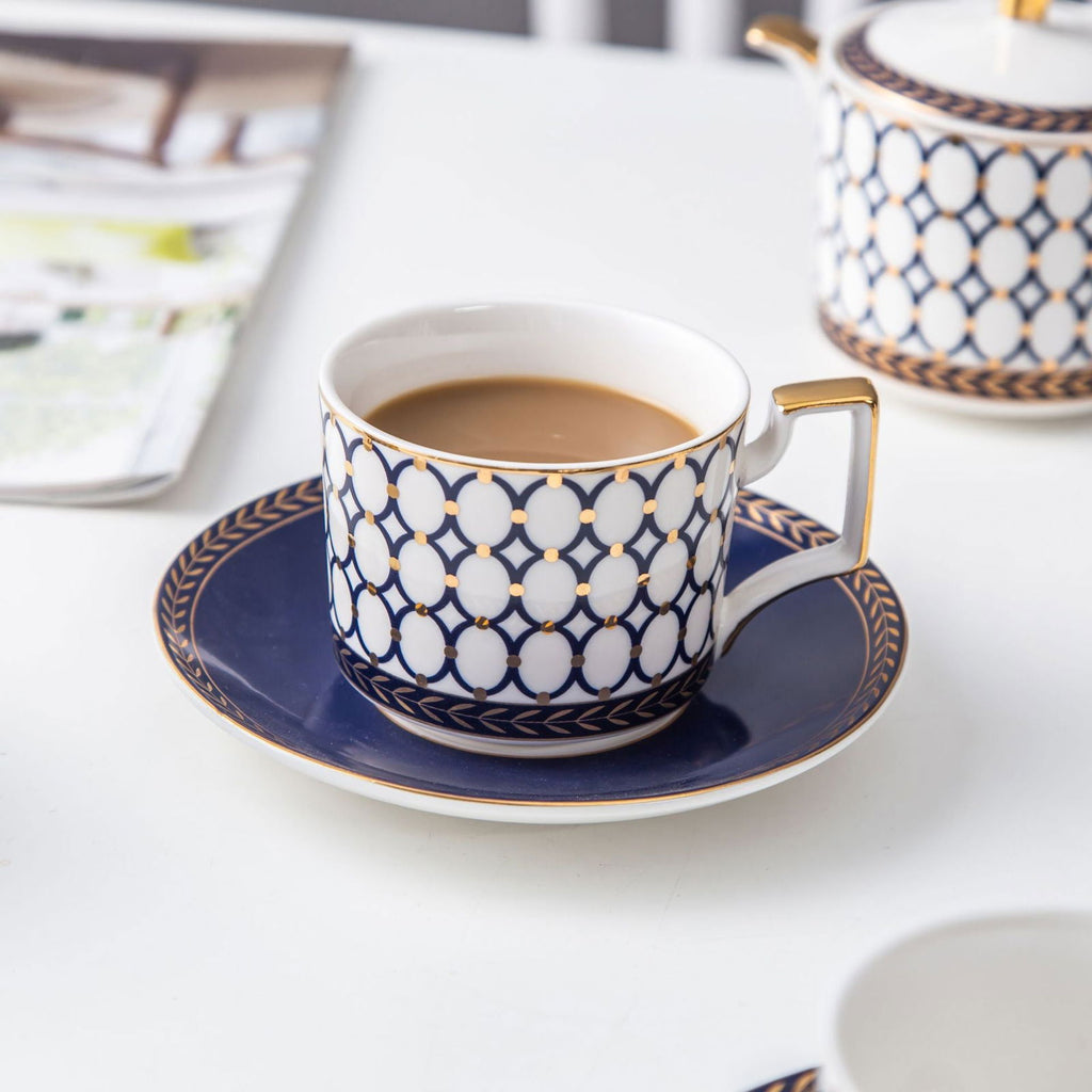 Bone China Coffee Cup And Saucer Set Ceramic Tea Set Afternoon Tea Red Tea Cup - Walfos® Kitchenware