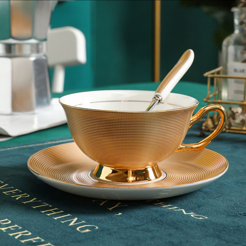 European Bone China Coffee Cup And Saucer Small Luxury - Walfos® Kitchenware