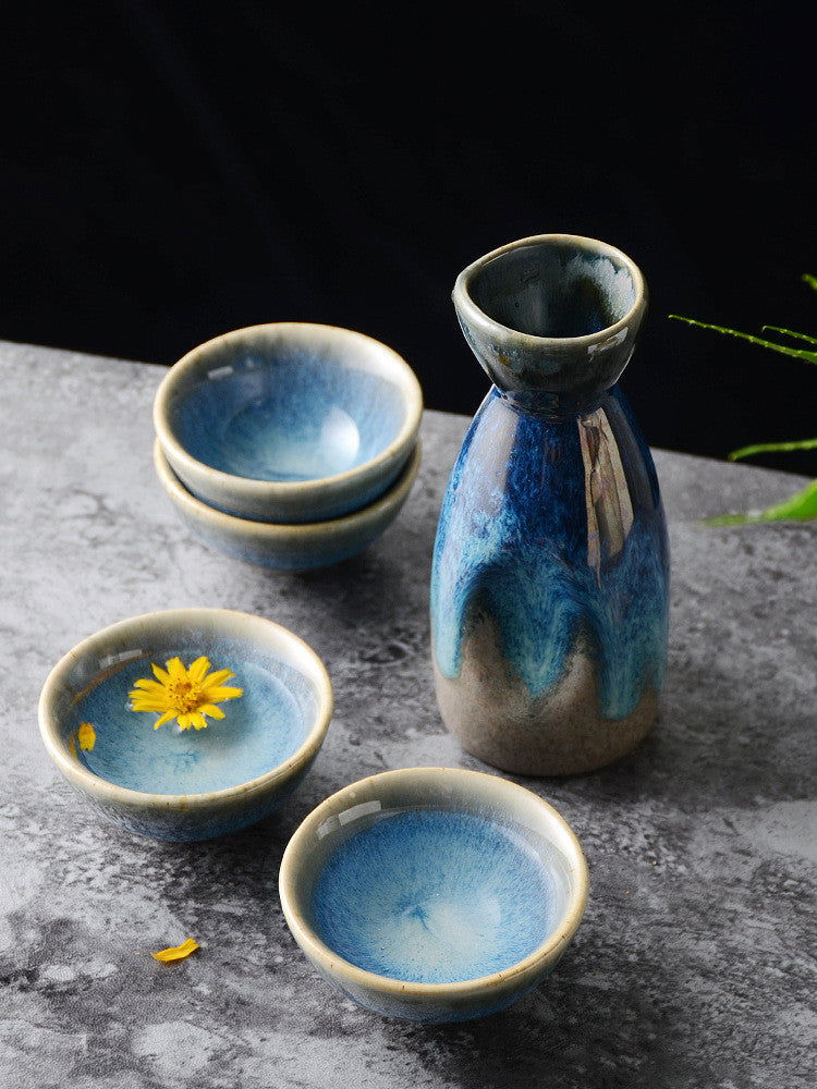 Household Vintage Ceramic White Wine Glass For Sake Set - Walfos® Kitchenware