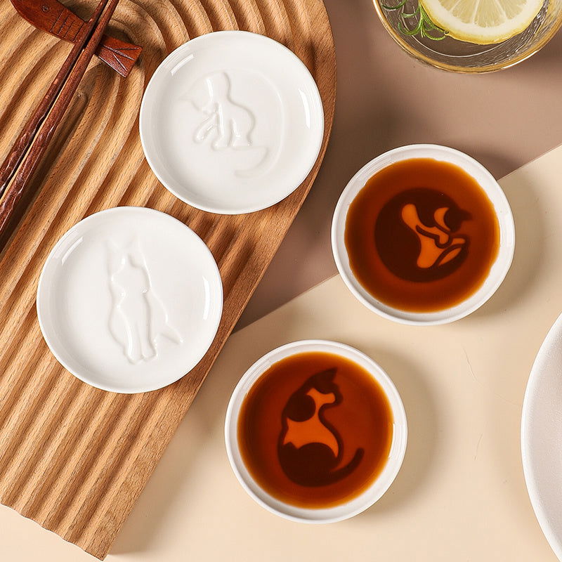 Japanese Round Creative Ceramic Soy Sauce Dish - Walfos® Kitchenware