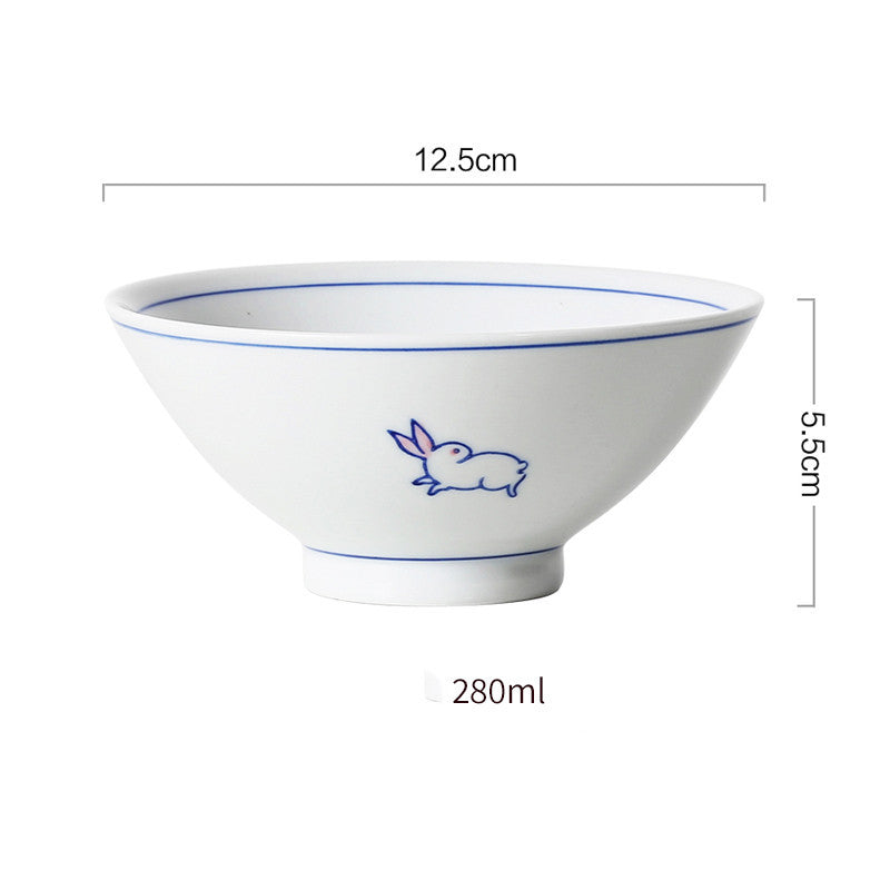 Japanese Underglaze Ceramic Rice Bowl And Small Soup Bowl - Walfos® Kitchenware