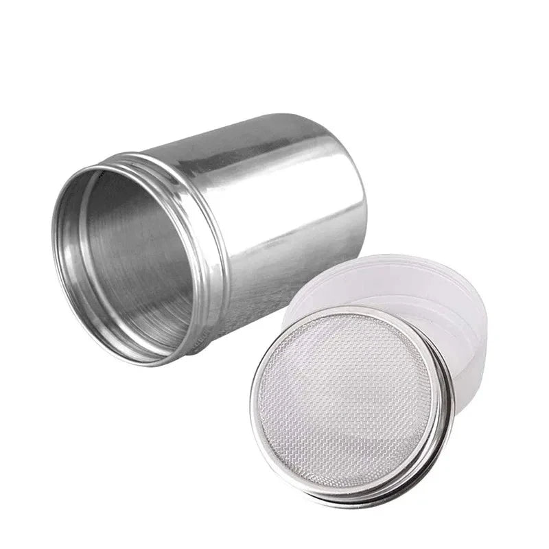 New Stainless Steel Chocolate Shaker Cocoa Flour Salt Powder Icing Sugar Cappuccino Coffee Sifter Lid Shaker Kitchen Tools - Walfos® Kitchenware