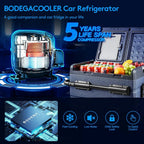 12V Portable Refrigerator, 48 Quart(45L) Car Fridge, RV Refrigerator, Cooler WIFI APP Control 12/24V DC and 100-240V AC(2 Doors)