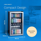 Beverage Refrigerator and Cooler - 120 Can Mini Fridge with Glass Door for Soda Beer or Wine - with Adjustable Removable Shelves