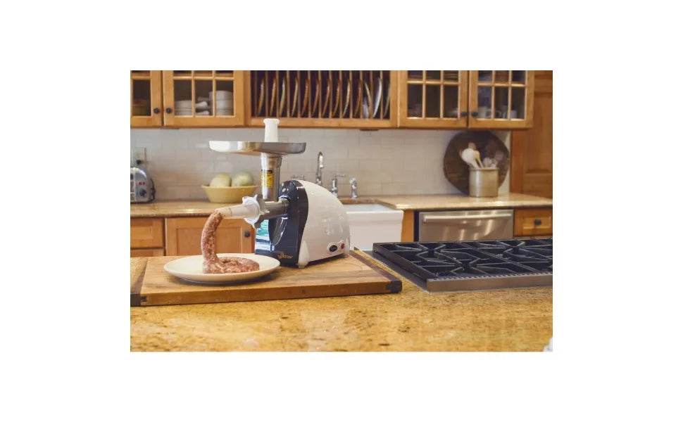 Electric Meat Grinder & Sausage Stuffer (500 Watt), with reverse function, 2 Stainless Steel Grinding Plates