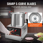 Food Processor & Vegetable Chopper, 16 Quart,1400W Food-Grade Stainless Steel Food Processor Chopper with 2 Extra S-Curve Blades