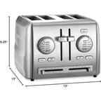 4-Slice Custom Select Toaster Stainless Steel Toaster for Bread Toast Machine Cooking Appliances Kitchen Home