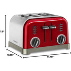 4 Slice Toaster Oven Brushed Stainless Toaster for Bread Toast Machine Cooking Appliances Kitchen Home