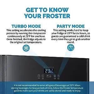 Beer Froster Refrigerator and Cooler Mini Fridge 125 Can Capacity Freestanding Beer Fridge in Cool to 23 F With Frosty In 1 Hour