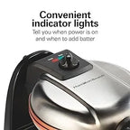 Belgian Waffle Maker with Removable Nonstick Plates, Single Flip, Ceramic Grids, 800-watts, Adjustable Browning Control, Black